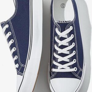 Navy Blue Canvas Sneakers | Like Brand New | Women's 12.5 or Men's 10.5